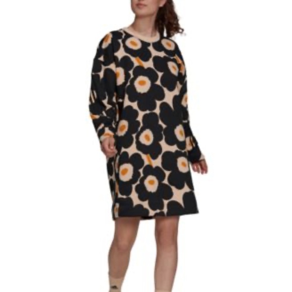Marimekko Black and Cream Floral Dress - Picture 1 of 7